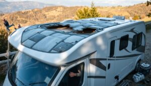 Hagelschaden Wohnmobil Dach beschädigt